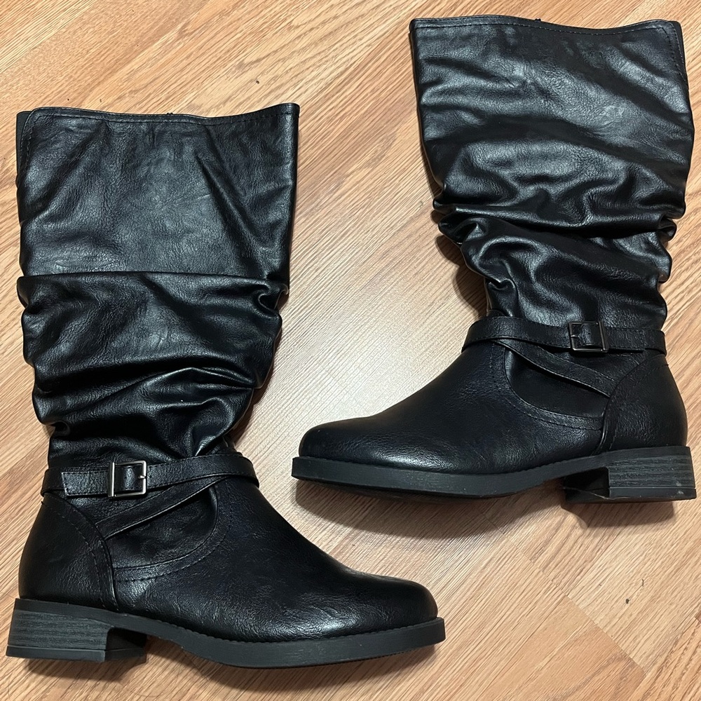 WIDE CALF Black Rider Boots!!